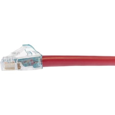 COMMSCOPE Uniprise Ultra 10 Category 6A U/UTP Patch Cord, Snagless, Red Jacket, 1 foot