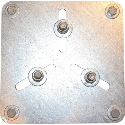 REMUS TOWER SERVICE 3 Bolt Triangular Bolt Pattern Universal Beacon Mounting Plate (Hot Dipped Galvanized)