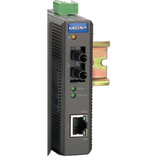 Moxa Americas  Inc. 1x RJ45  1x ST MM Industrial Media Converter