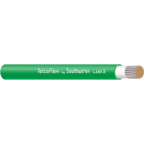 SOUTHWIRE TelcoFlex II Central Office Power Cable, 4/0 AWG, Single Conductor, Class 1 Flexible Strand Without Braid, LSZH, 600 Volts, Green