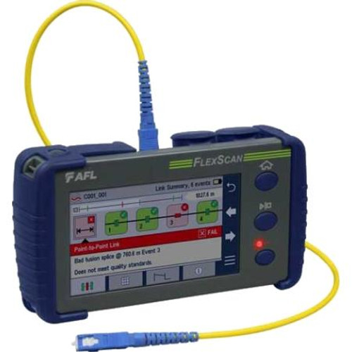AFL FlexScan, FS200-304 PRO Kit, 1310/ 1550/ 1650 PON OTDR w/VFL, OLS/OPM, BT/WiFi, APC connector, ASC/ASC fiber ring, One-Click, FOCIS Flex w/2 adapter