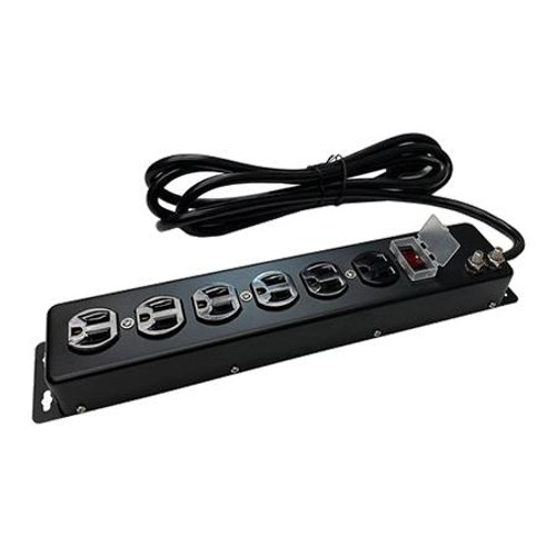 TRANSTECTOR AC Power Strip, 6 Outlets SASD Protected, UL1449/R56, 12' Cord