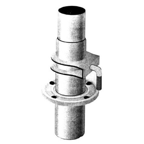 ROHN telescoping mast. Galvinized tubing with competitive staggered length fea- ture. Top Section is 1-1/4", 16 gauge. Bottom Section is 1-1/2", 18 gauge.