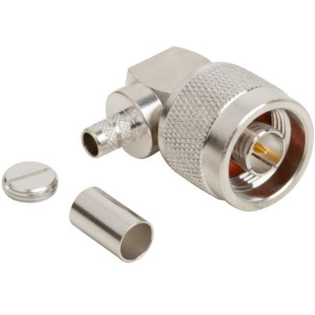 AMPHENOL RF N Type Right Angle Crimp Plug for RG-8X, LMR-240, 50 Ohm