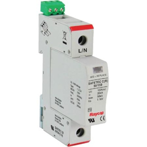 RAYCAP 277 VAC High Energy MOV and GDT for a Single Phase DIN Rail