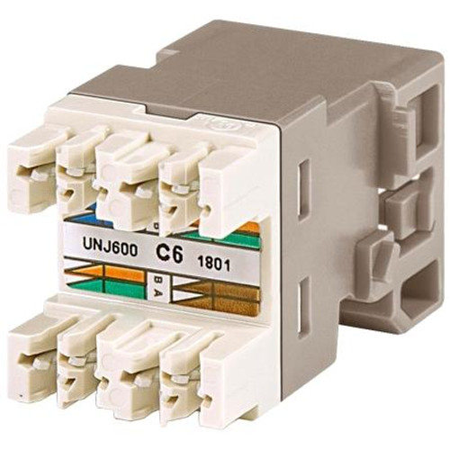 COMMSCOPE Uniprise Modular Jack, RJ45, category 6, T568A/T568B, unshielded, without dust cover, ivory.