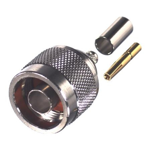 RF INDUSTRIES N Male Crimp Plug, Reverse Polarity N,G,T For RG-58/U CBL GRP C