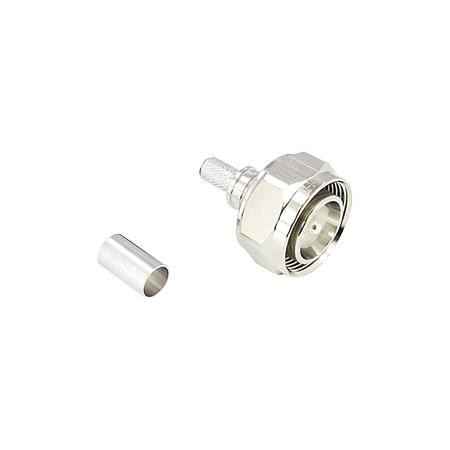 TIMES MICROWAVE 4.3/10-Male (plug) crimp connector (non-solder pin) for LMR 240 Cable