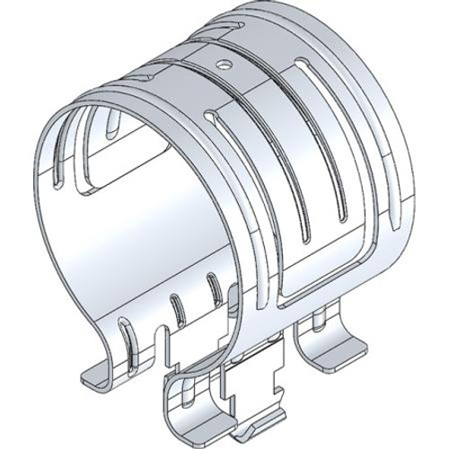 Sabre Site Solutions Snap-in Hanger for 7/8" smooth or corrugated cable. Stainls Barbed finger inserts lock hanger into 3/4" hole to prevent "pop-outs".