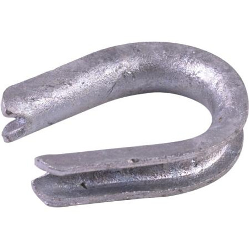 SABRE 3/16" heavy-duty open steel thimble. For use with 3/16" wire. Completely hot-dip galvanized.