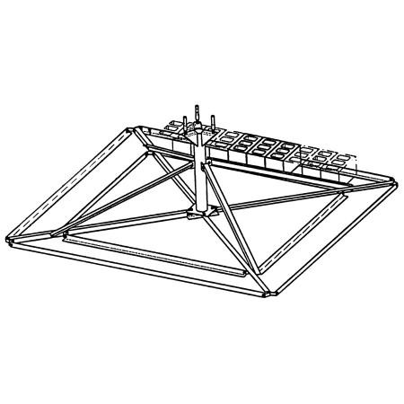 ROHN non-penetrating ballast roof mount for 25G towers. Capable of supporting 2-10' sections. Comes w/ Leveling Lugs. Covers 100 sq. ft. of roof surface.