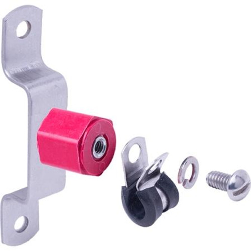 HARGER halo standoff clamp. Used for mounting interior halo ground rings. Holds halo 2" off wall. Handles up to bare 2/0 wire. Incl wall brkt. *R56