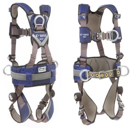 CAPITAL SAFETY Exofit NEX Construction Harness. Aluminum D rings, Hybrid comfort padding. Integrated trauma Straps. Size Medium
