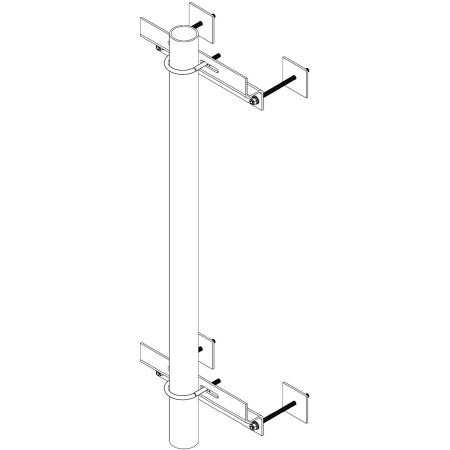 COMMSCOPE Cantilever wall mount bracket. Accepts standard 2 3/8" OD pipes. Stands pipe 2.75" off wall.