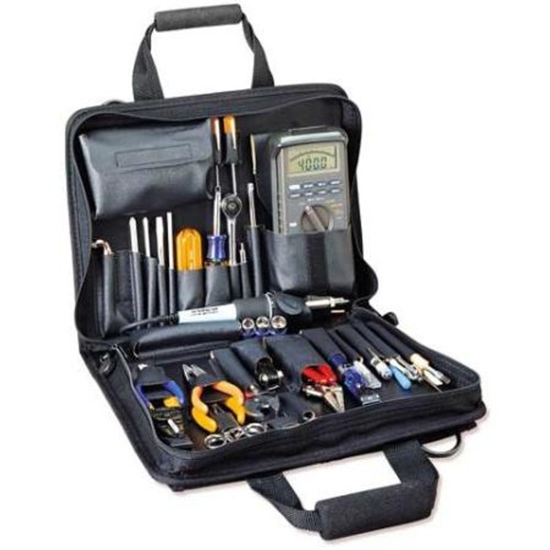 JENSEN Technician's Tool Kit includes over 50 tools in a black cordura case. Lightweight at only 8 pounds, this is one of the most popular kits available.