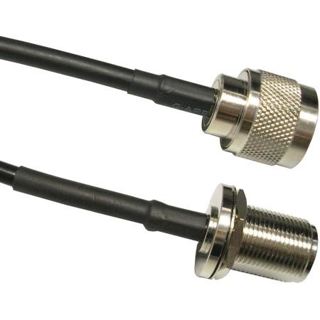VENTEV 18" TWS-100 Antenna extension cable with N male to N Bulkhead female Includes heat shrink.