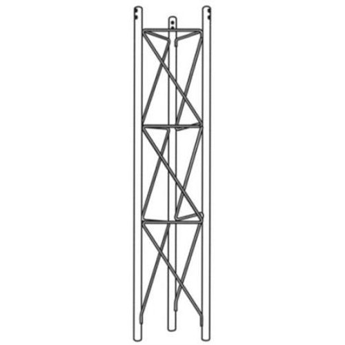 ROHN 45G general purpose communication tower section. 5' length. 1 1/4" steel tubing. Triangular design with 18" face. Zig-zag bracing.