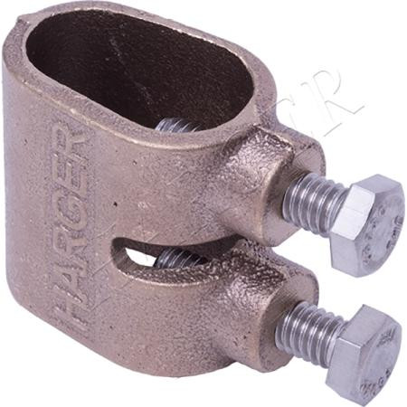 HARGER Heavy duty universal ground rod clamp for 1/2", 5/8", and 3/4" ground rods.