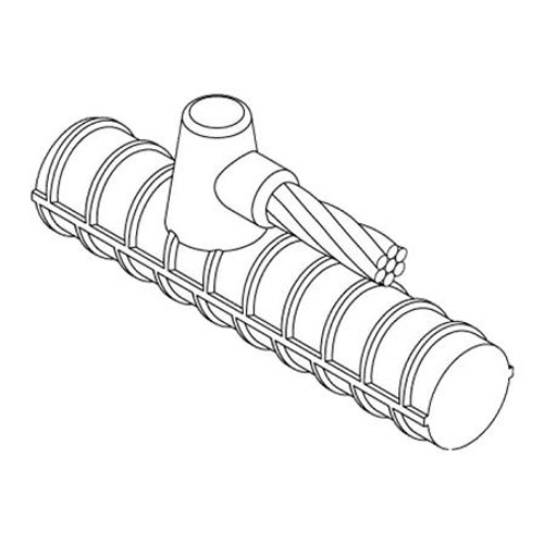 ULTRAWELD mold for connection of 2 solid cable to size 4 & larger rebar. Requires UWM45 weld metal.