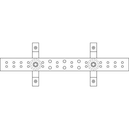 HARGER 1/4"x 4" x 12" ground bar kit w/ insulators & shelter brackets. BICSI pattern. 12 pair 5/16" & 6 pair 3/16" holes. Includes antioxidant tube.
