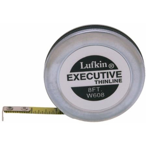 Lufkin- Executive Thinline Convienant for office, briefcase or pocket. 8' easy to read blade power retraction