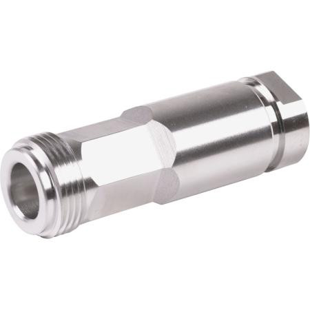 COMMSCOPE N Female Postive Lock 1/4" for LDF1-50 cable. Hex Head, captivated silver center pin, trimetal body.