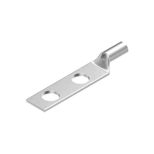 BURNDY Long barrel 2 hole lug with inspection window. 3/8" holes, 3/4" ctrs. Fits #6 awg str. Die Index 7. Blue die color code.