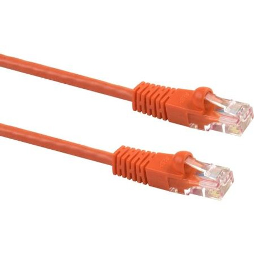 SIGNAMAX 1 foot Category 5e patch cable. Made of twisted pair cable with RJ45 plug on each end. Molded snag proof boots. Orange jacket.