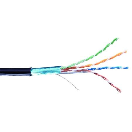 BELDEN 4-Pair, 24 AWG, Shielded CAT5e Bonded Pairs, Beldfoil Shield, Drain Wire, Sunlight and Oil Resistant PVC Jacket. Gigabit Ethernet. CMX