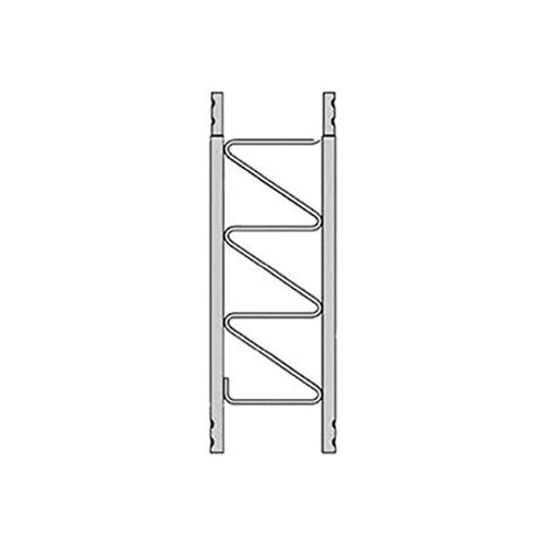 ROHN 25G general purpose communication tower section. 5' length. 1-1/4" steel tubing. Triangular design with 12.5"face Zig-zag cross brace. Hot dip galvanized.