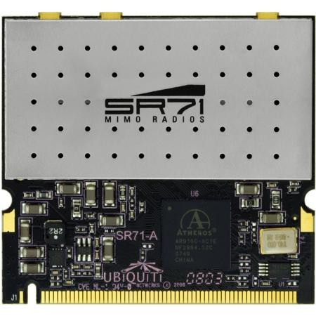 UBIQUITI SuperRange71A embedded 11nMIMO wireless MiniPCI card, 802.11a/b/g/n 250mW. Atheros AR9160 chipset. 3x3 MIMO operation.