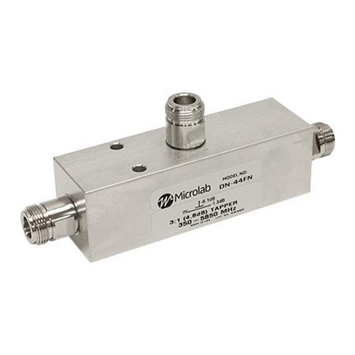 MICROLAB 350-5850 MHz 8dB low PIM tapper -161dBc rating. IP67 rated. 6:1 output ratio. 500 watts. Mounting bracket supplied. N Female connectors.