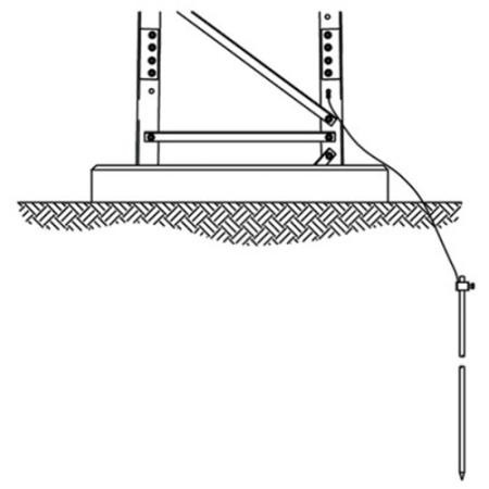TRYLON Grounding kit for self-supporting towers. Incl: 10' of #6 wire, 8' galvinized ground rod, ground clamp, t&b clamp, cp bolt, lockwasher, and flatwash
