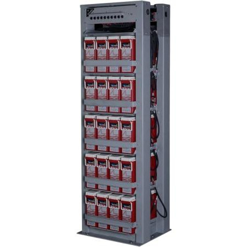 NORTHSTAR Battery rack holds up to 5 strings of 48V batteries. Incl. breakers & cables. Max 850Ah Reserve. 24.3"W x 22"D x 84H". Zone 4