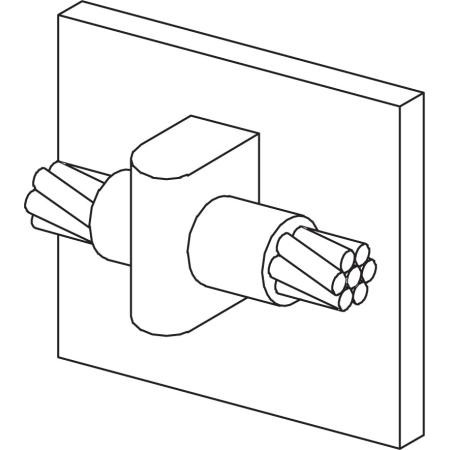 ULTRAWELD standard mold for cable to flate plate connection of #6 solid ground wire. Comes with frame, handle not needed. Order UMW45 weld metal sep.