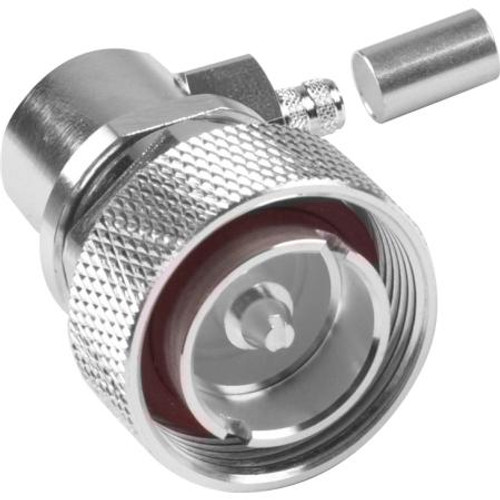 RF INDUSTRIES premium 7/16 DIN male connector crimp plug for RG8X and LMR-240. Silver Body and Pin.