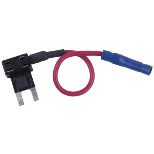 HAINES PRODUCTS Mini-ATM fuse plug tapping system. Plugs directly into fuse panel. 2 fuse spots, wire lead to attach an accessory. Black w/ red wire