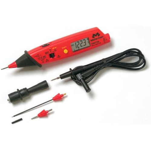 WAVETEK pen size CircuitMate multimeter. Auto ranging, 3-1/2 dig., 0.5% VDC accur. 4 AC/DC volt ranges, 4 resist ranges, contin. beeper "touch hold" butt