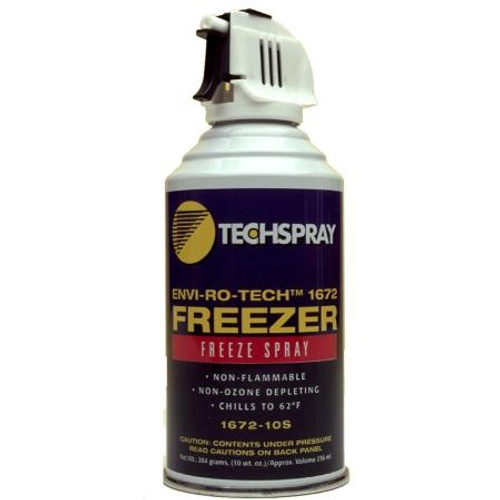 TECHSPRAY Freeze Spray that chills to minus 62 deg F. Zero ozone depletion. Quickly detects faults Protects heat sensitive components. 10oz. Aerosol 1/pk