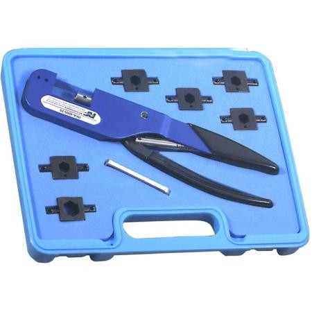 RF INDUSTRIES Heavy-Duty Crimp Tool Kit w/ 5 Hex Dies to crimp connectors on 50 Ohm connectors, including Time LMR-100, 600, Andrew, CommScope, etc.