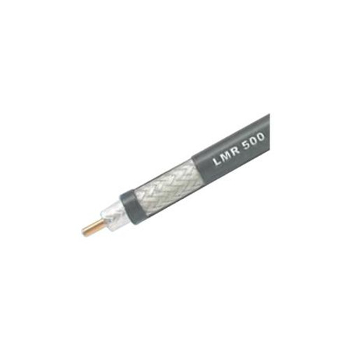 TIMES MICROWAVE LMR500 cable. 1/2" O.D. Superflexible. 50 ohms. Stranded outer conductor, copper-clad aluminum center conducto. Priced per foot.