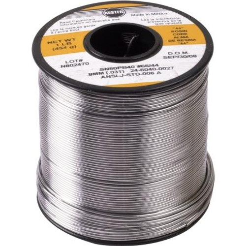 KESTER "44" Resin Core solder. .031 dia. 63% tin, 37% lead alloy. Lowest melting pt. avail. (361 deg. F) for low temp. elec. soldering. Recommended by G.E.