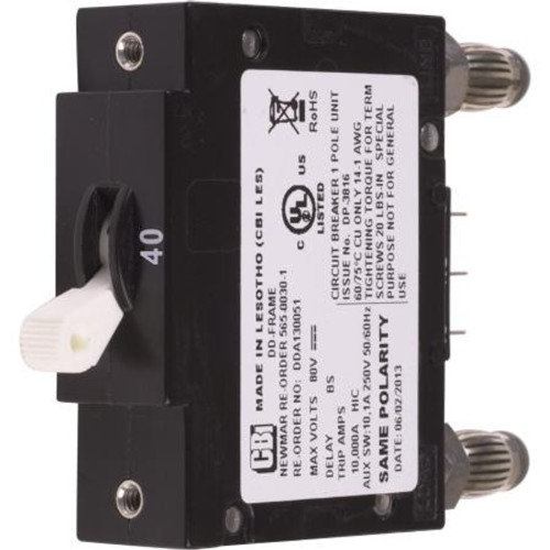 NEWMAR 40 amp circuit breaker with OPEN circuit alarm contacts for the DST-20A (66412) panel and PFM-200 (17797).