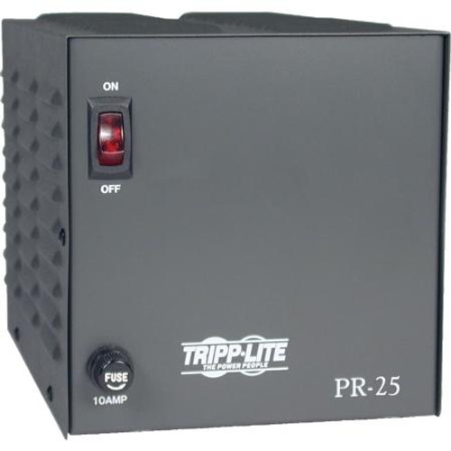 TRIPP LITE power supply. 20 amps continuous. 25 amps ICS. 120 VAC input, 13.8 VDC volts output. 6 3/4"H x 6 1/4"W x 10 1/4"D.