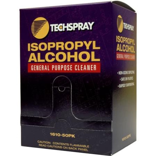 TECHSPRAY Isopropyl Alcohol Pre-Saturated Packets. 50 per carton