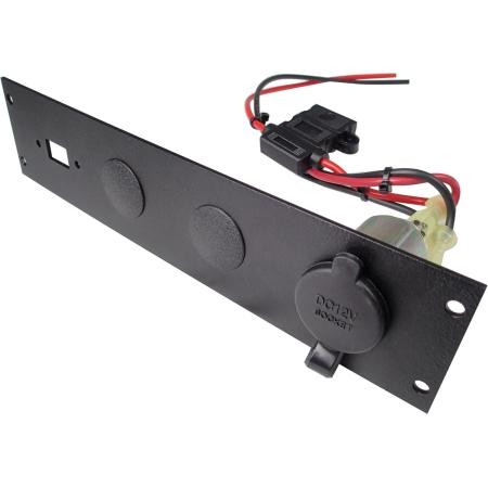 HAVIS Lighter Plug Outlet W/ 1 USB cut out. 2 Add'l lighter plug cutouts. 12" wire harness & 15 amp fuse included.