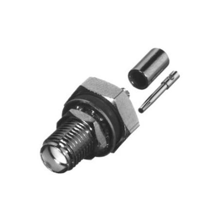 RF INDUSTRIES SMA Female Bulkhead Reverse Polarity Connectors for RG-316/U double shield cables.