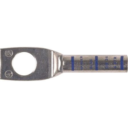 HARGER Long barrel lug. For #6 str. cable. One 3/8" hole Blue color code. 10 pack.
