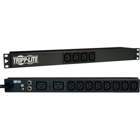 TRIPP LITE Single-Phase Basic PDU, 16A 100-240V, 1U rackmount,12 C13 and 2 C19 outlets, C20 input and C14, L6-20P, L5- 20P, 5-20P and 5-15P adapters.
