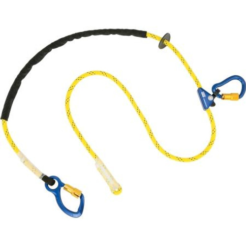 CAPITAL SAFETY 8' Pole Climber's Adjustable Rope Positioning Strap with aluminum carabiner at one end, rope adjuster & aluminum carabiner at other.